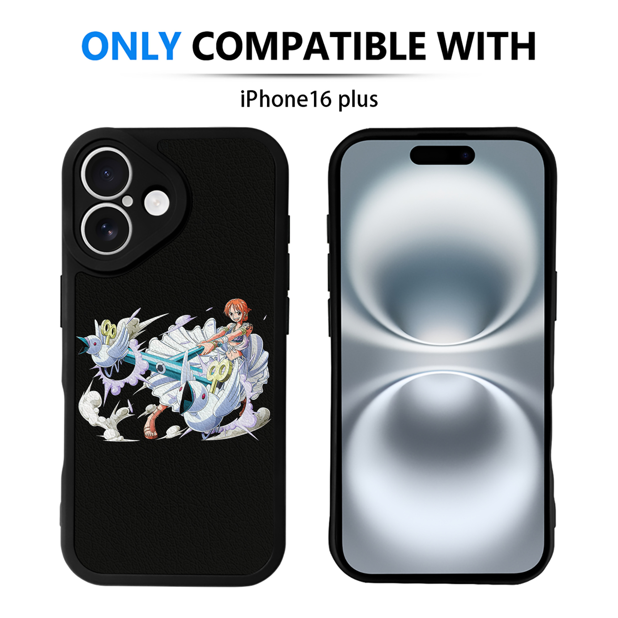 （画像用） ワンピース ナミ ONE PIECE Nami 【iPhone 16シリーズ対応】シリコンスマホケース（レザー調） 材質：シリコン